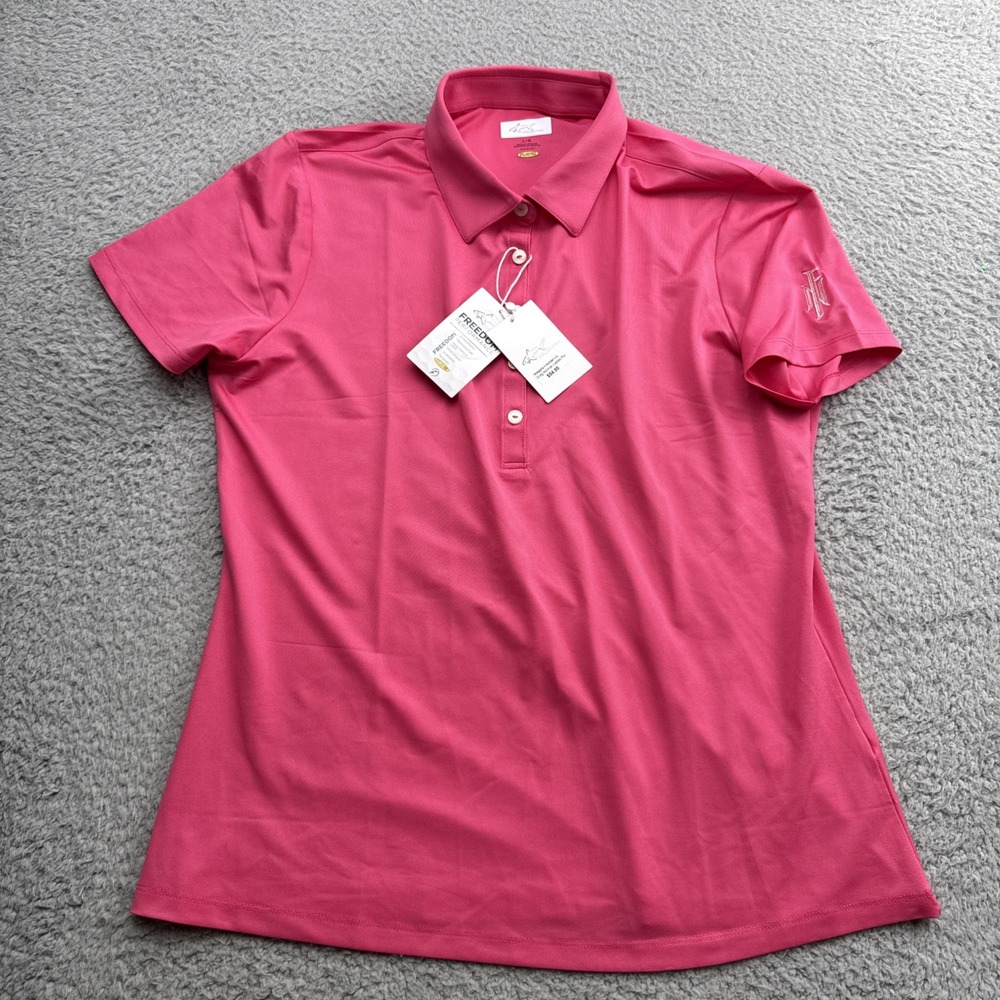 Greg Norman Play Dry Golf Polo Shirt Womens Large Pink Performance Tennis Top